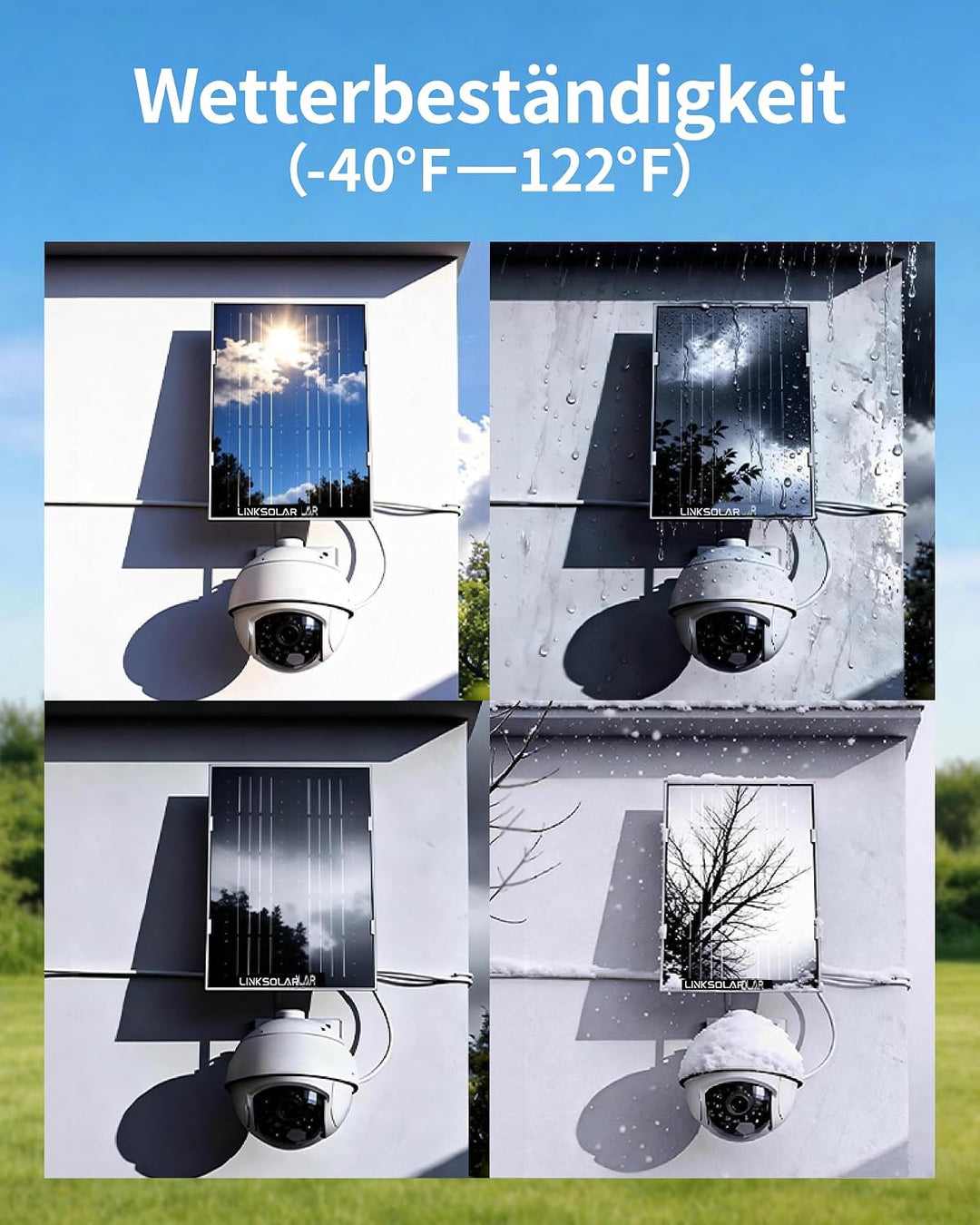 8W Solarpanel für Ring-Sicherheitskamera, Micro-USB, DC &amp; USB-C Schwarz-8w, Schwarz-8w