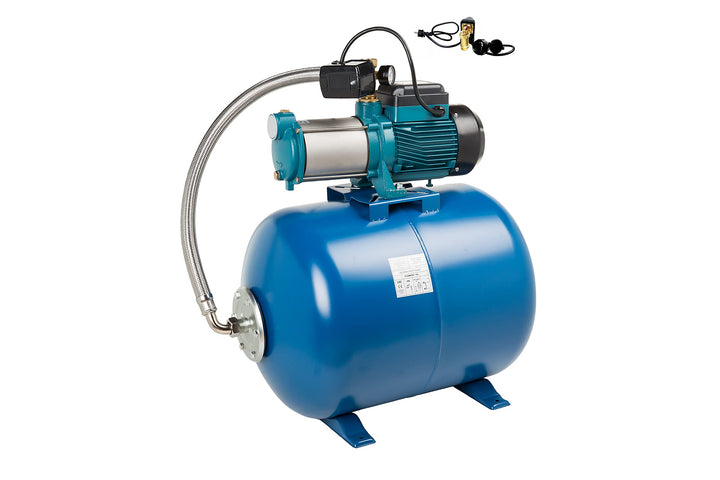 100 L Hauswasserwerk Gartenpumpe 1300 INOX Hauswasserautomat Trockenlaufschutz