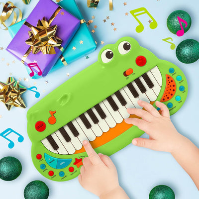 Battat BT4680Z Krokodil Keyboard Piano mit 5 Instrument Geräuschen und Musik – Kinder Klavier Spielz