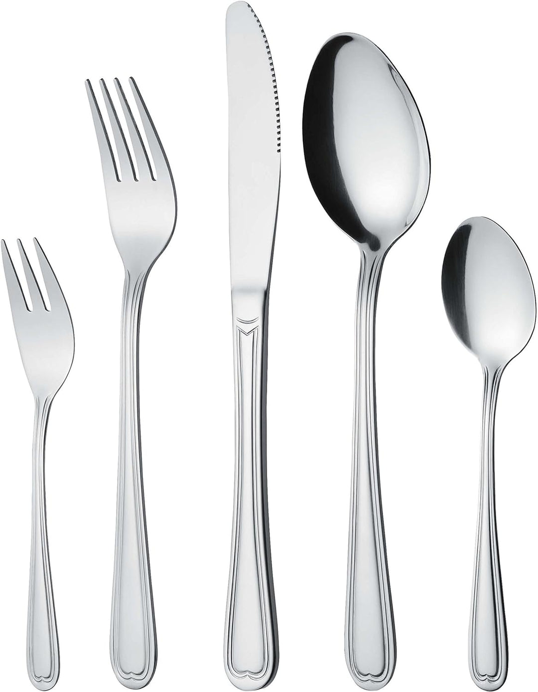 GRÄWE Besteckkoffer für 12 Personen, 100-teilig - Tafelbesteck-Set aus Edelstahl mit Fadendekor - Se