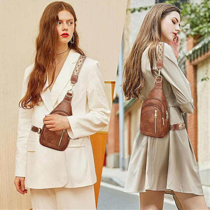 Kaiyaner Brusttasche Damen Umhängetasche Herren Crossbody Bag Handytasche zum umhängen 2 in 1 Schult