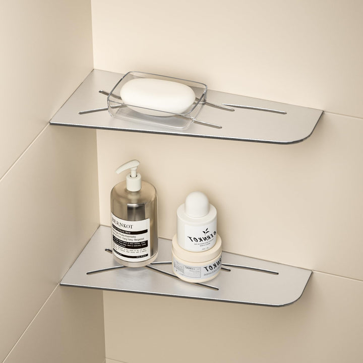 Eck Duschregal mit 3 mm Stärke, Duschablage Ohne Bohren Eckregal Dusche, SUS304 Edelstahl Badezimmer