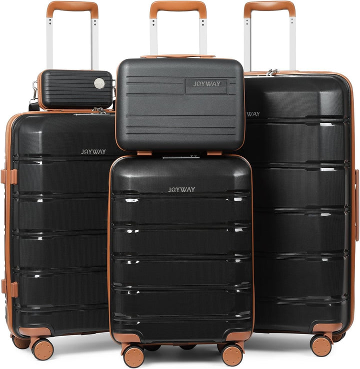 Joyway Kofferset 5tlg Hartschale mit 4 Rollen und TSA-Schloss Der Gepäcksets Enthält 1 Kosmetikkoffe