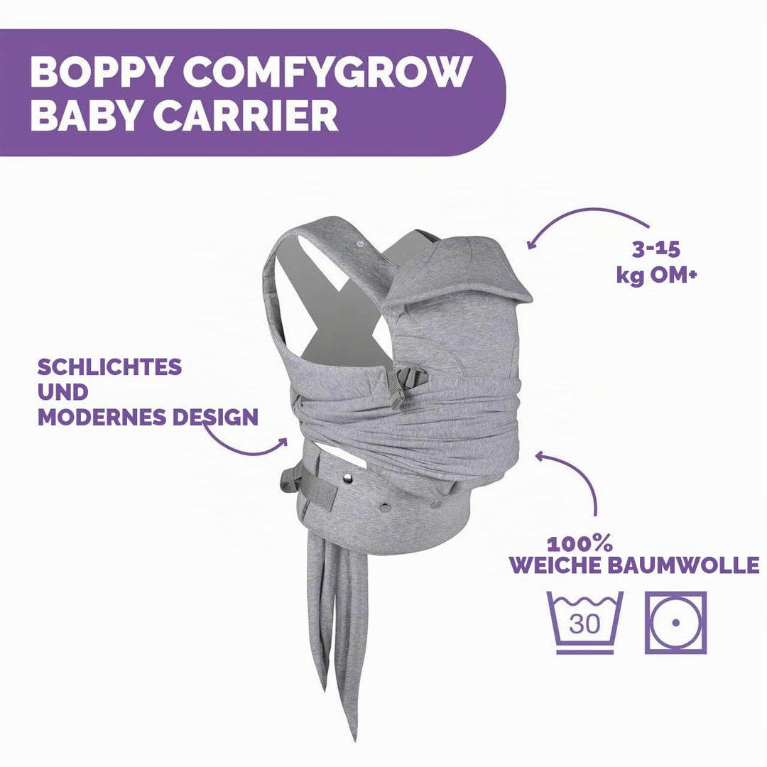 BOPPY COMFYGROW BABYTRAGE, LIGHT GREY ComfyGrow Grau, ComfyGrow Grau