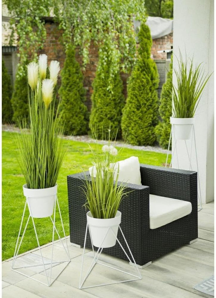 Blumenständer Metall | Weiss Pflanzenständer 40 cm Hoch für Töpfe mit 24 cm Ø | Solider und Minimali