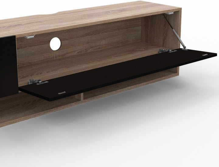 IDMarket - TV-Schrank Elio, 180 cm, 2 Türen, mit Ablage aus Holz und schwarz