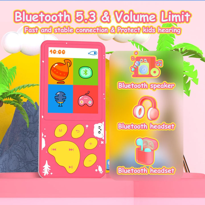 wiwoo Leitor de Mp3 para Crianças, Reprodutor de Mp3 Infantil, Reprodutor de Música com Videogame, G