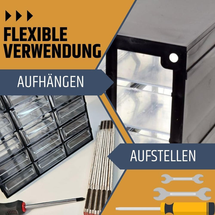 Sortimentskasten 15 Fach Sortierkasten für Kleinteile Organizer Schrauben Sortierbox Kleinteilemagaz