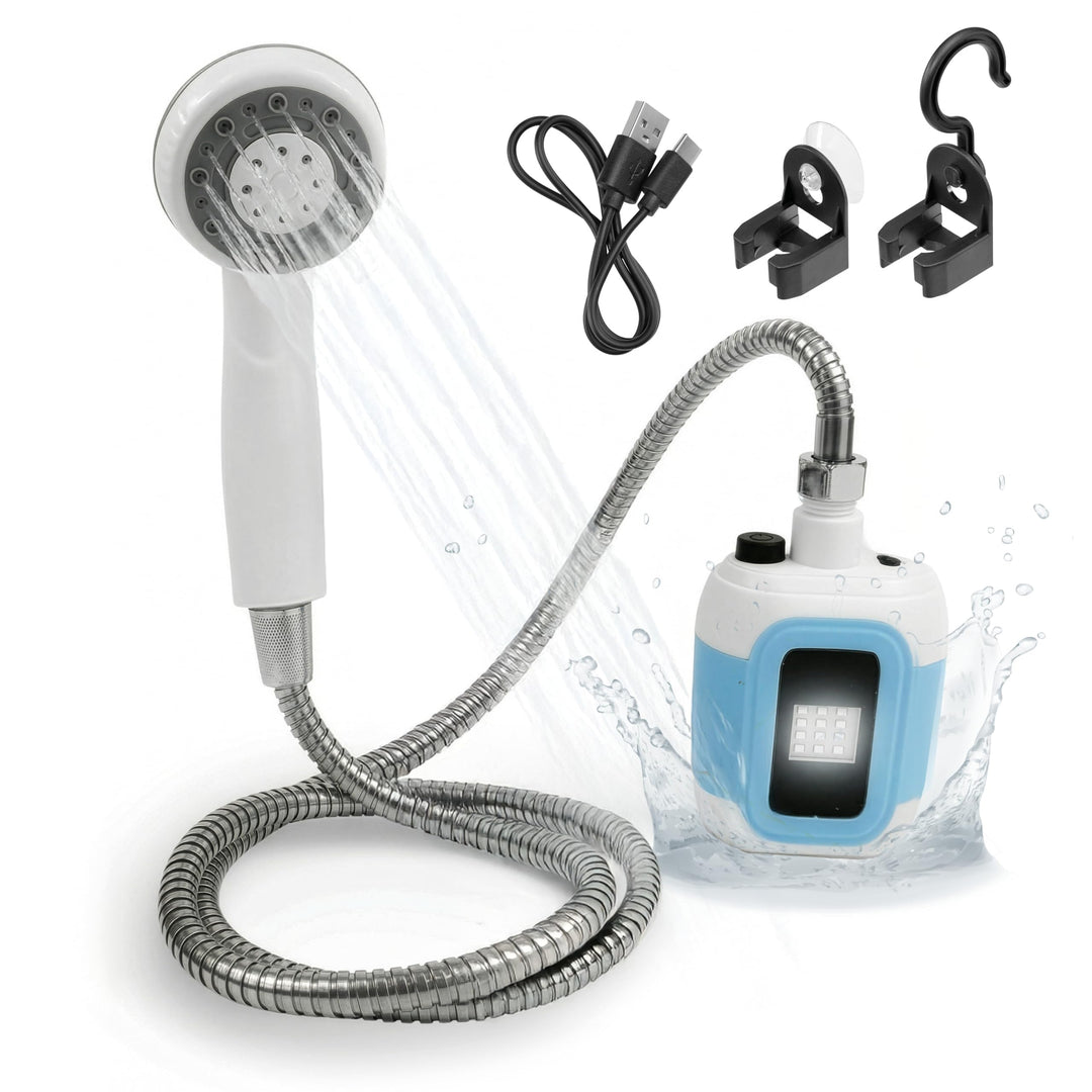 EASYmaxx Campingdusche mit Akku | 2in1: Mobile Outdoor Dusche und Bewässerungsbrause | Camping Dusch