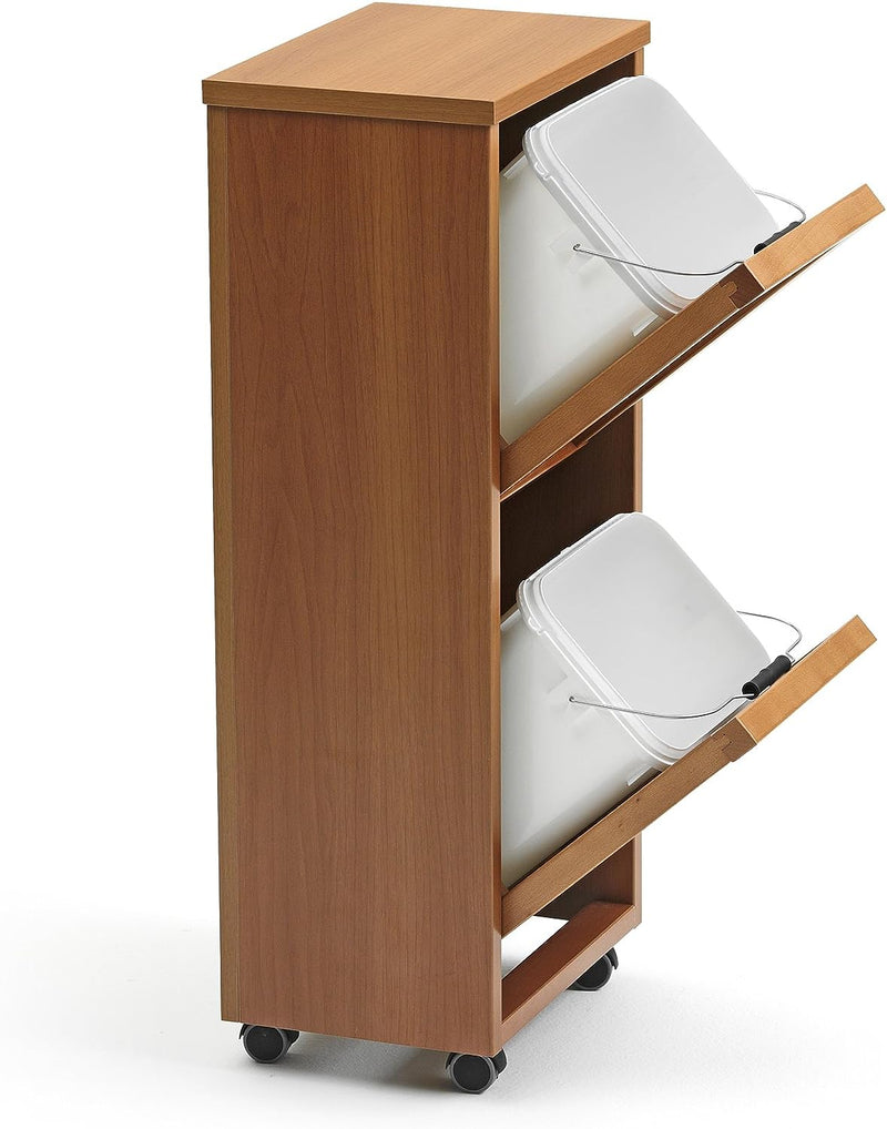 Arredamenti Italia ARREDAMENTIITALIA Mülltrennsystem Madera 2, Holz - 2 abnehmbare Körbe - Farbe: Ki