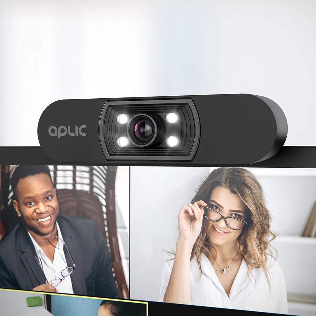 CSL - Full HD Webcam mit Mikrofon 1080p - 1920x1080P – 4 Hilfslichter/Szenelicht– 5P Linse – automat