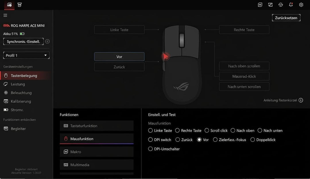 ASUS ROG Harpe Ace Mini ultraleichte E-Sport Gaming Maus (49 Gramm, ROG Micro-Switches, SpeedNova-Wi