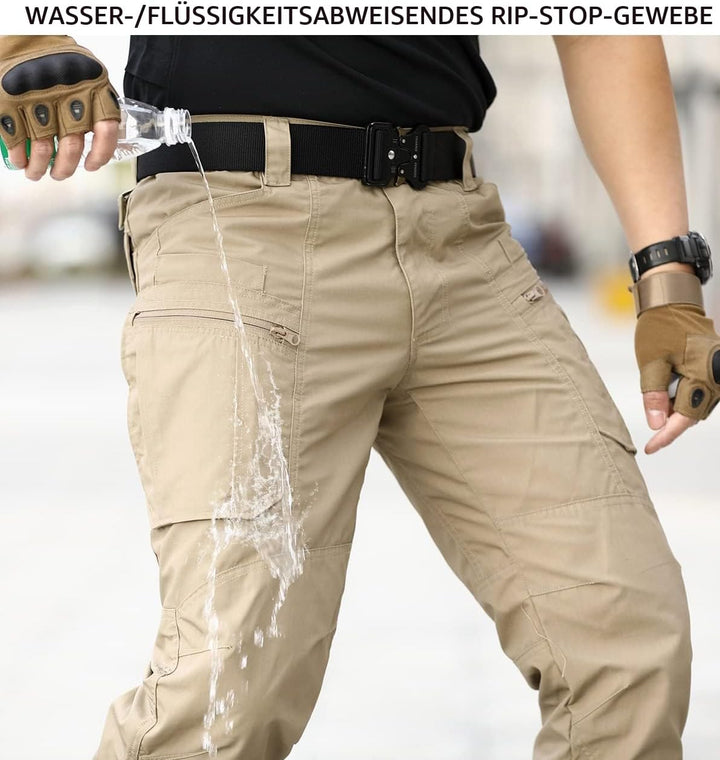 CARWORNIC Herren Taktische Hose wasserdichte Cargo Hose Militär Outdoorhose 30W / 30L Khaki, 30W / 3