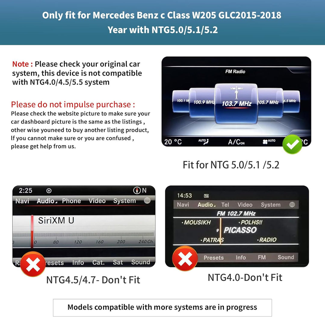 Drahtlos Carplay/Android Auto 12.3'' Multimedia Radio Linux Touchscreen für Mercedes Benz NTG5.0 GLA
