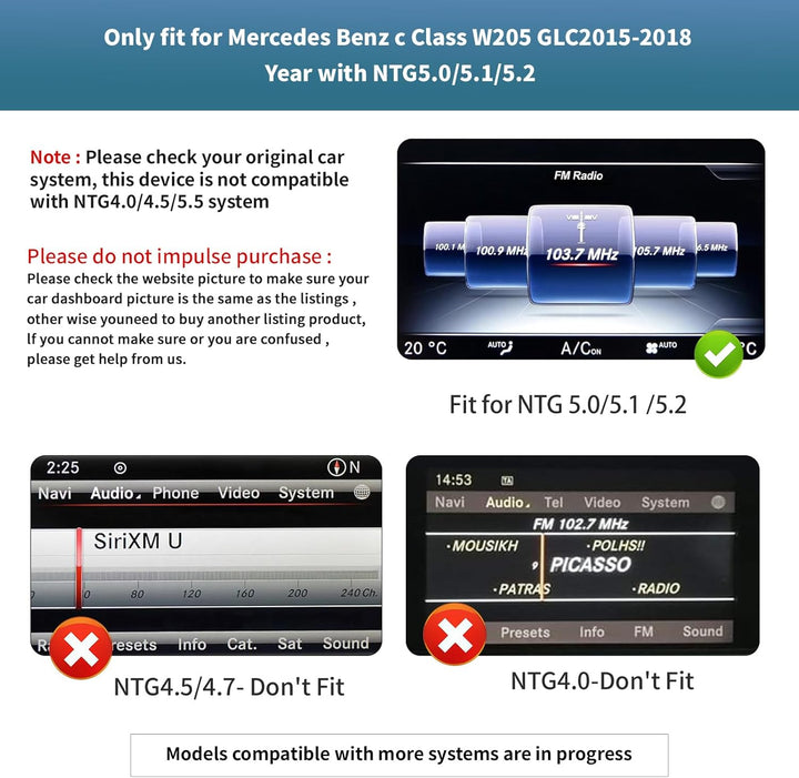 Drahtlos Carplay/Android Auto 12.3'' Multimedia Radio Linux Touchscreen für Mercedes Benz NTG5.0 GLA