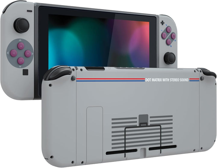 eXtremeRate Hülle Case für Nintendo Switch Joycon/Konsole, Rückgehäuse&Kickstand für Switch Console,