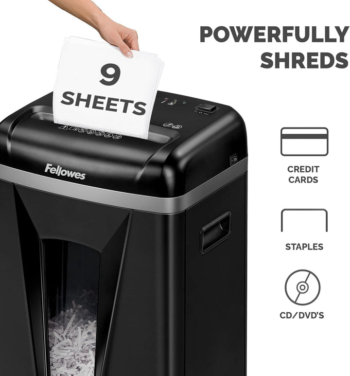 Fellowes 4074101 Aktenvernichter 450M 1-3 Benutzer, hohe Privatsphäre, Mikroschnitt, 22 l ausziehbar