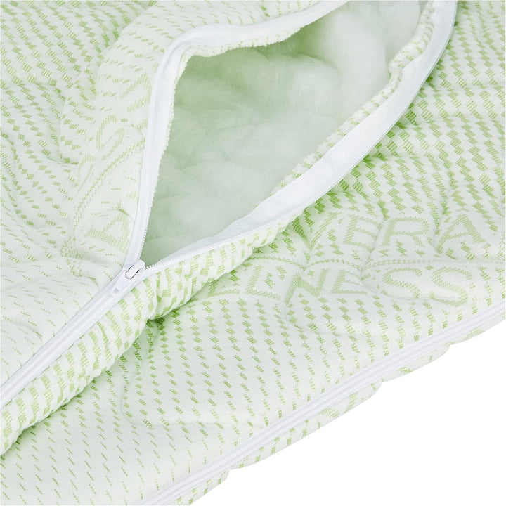 BONEX Aloe Vera Komfort Matratzenbezug, Polyester, weiss und grün, 19-21 cm, 19-21 cm