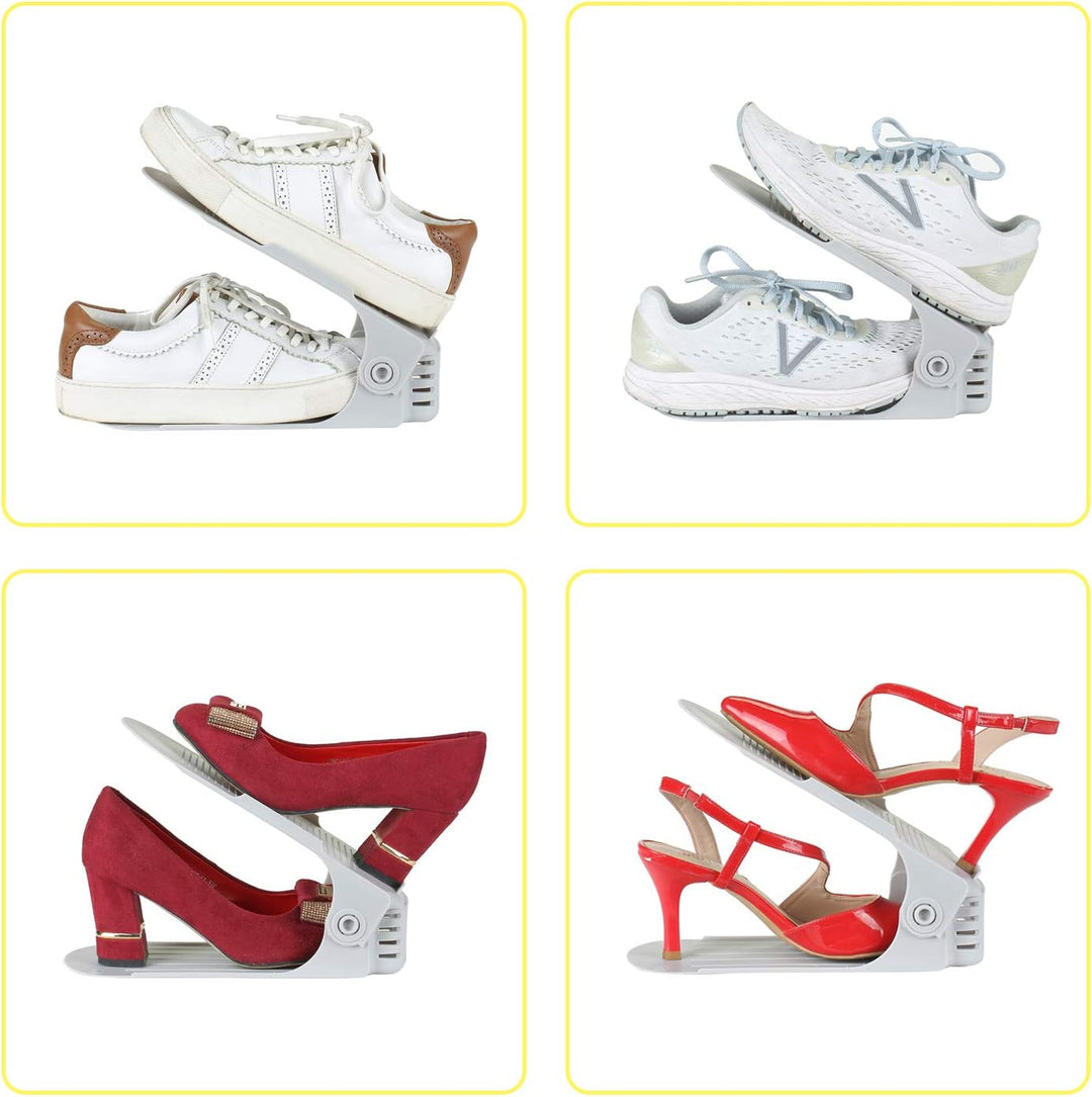 30 x Verstellbarer Schuhregal Schuhstapler schuhaufbewahrung Schuhorganizer Schuhhalter Farbe: Weiss