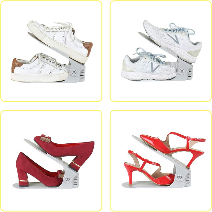 30 x Verstellbarer Schuhregal Schuhstapler schuhaufbewahrung Schuhorganizer Schuhhalter Farbe: Weiss