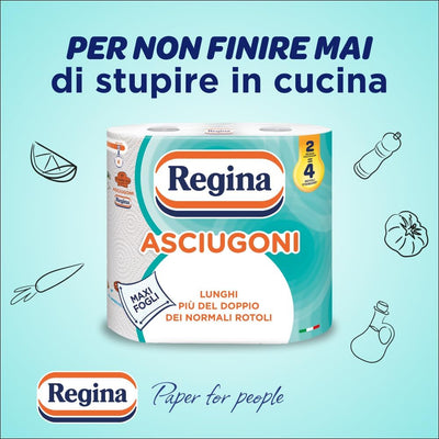 Handtücher Regina Küchenpapier | Packung mit 24 Rollen mit 2 Schichten | 85 Risse pro Rolle* | Maxi-