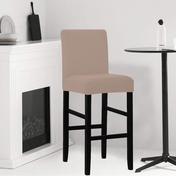 LANSHENG Bar Stuhlhussen, Stretch Abnehmbarer waschbarer Stuhl Schonbezug für Short Swivel Dining Ch