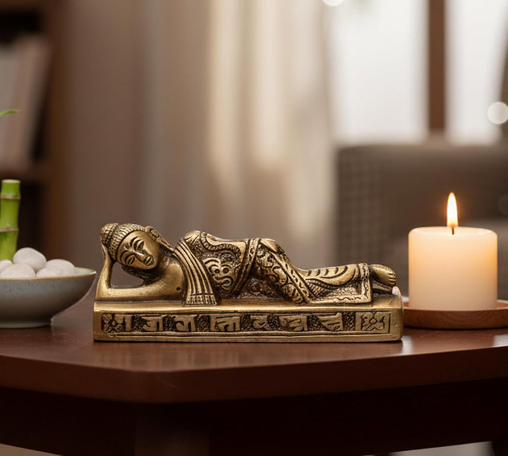 Esplanade Beste Qualität Messing Buddha - Schlafen Liegender Buddha - Messing Metall Statue Figur Id