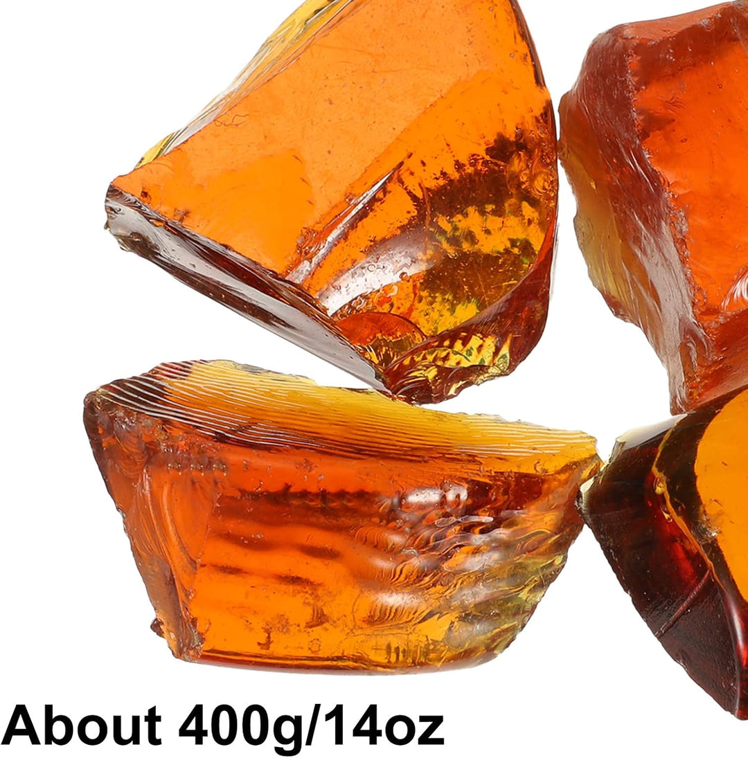 QUARKZMAN Feuerglas für Feuerstelle, 5-8cm(2"-3.1") Hochglanzreflektierende Glassteine für natürlich