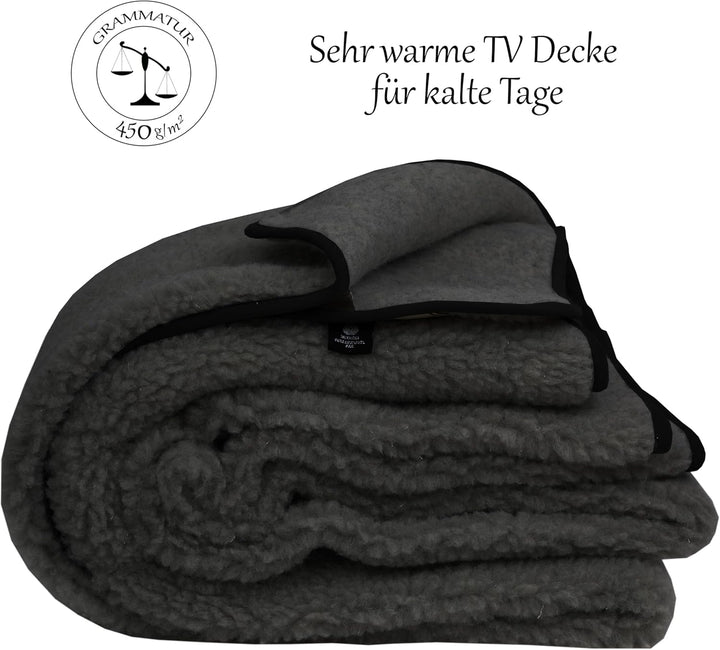 Warme & Dicke Tragbare Decke mit Ärmel aus Schurwolle, Wolldecke Merinowolle, Woolmark-Zertifiziert,