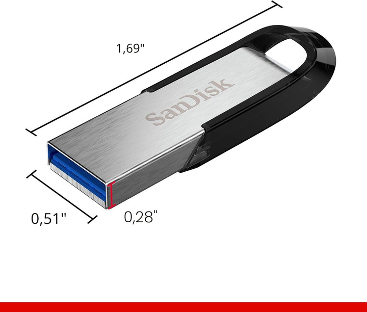 SanDisk Ultra Flair USB 3.0 Flash-Laufwerk 256 GB (robustes und elegantes Metallgehäuse, Passwortsch