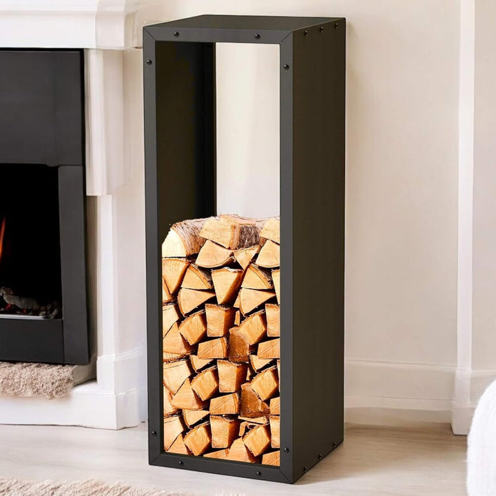 DanDiBo Kaminholzregal Innen Metall Schwarz 96600 Brennholzregal Holzaufbewahrung Kaminholzständer F