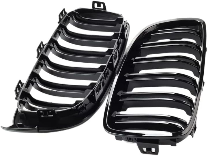 PAISEN Kühlergrill für BMW 4er F32,Zubehör Sport Frontgrill，Glanz Schwarz Doppelsteg Sport Kühlergri