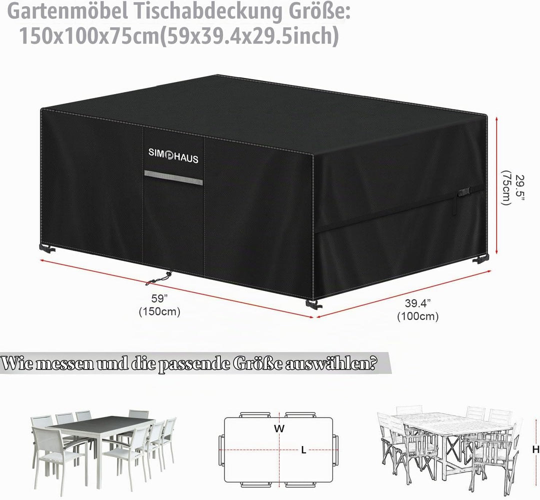 Abdeckplane Gartenmöbel Abdeckung Gartentisch Wasserdicht | Schutzhülle Gartenmöbel Winterfest, Anti