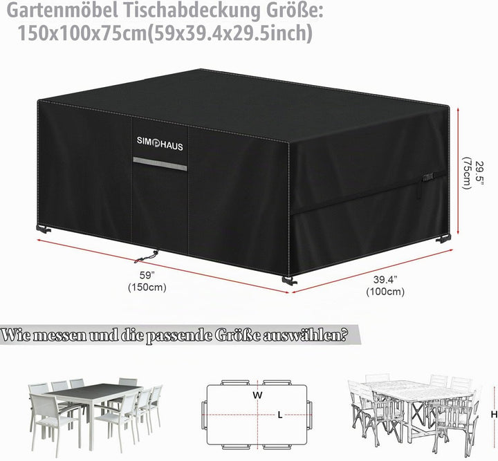 Abdeckplane Gartenmöbel Abdeckung Gartentisch Wasserdicht | Schutzhülle Gartenmöbel Winterfest, Anti