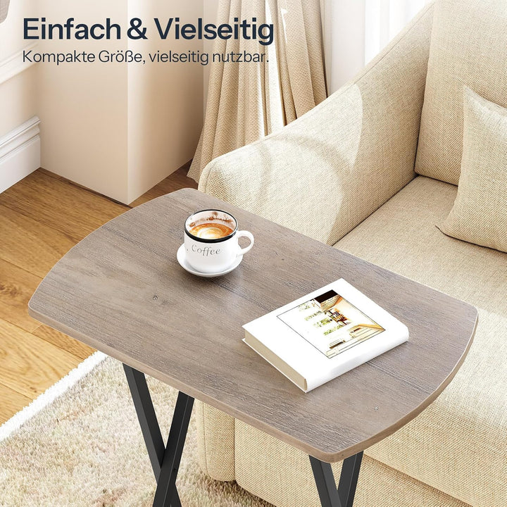 HOOBRO Beistelltisch Klappbar, Kleiner Sofatisch, Tablett Tisch, Kaffeetisch TV Tray im Industriesti
