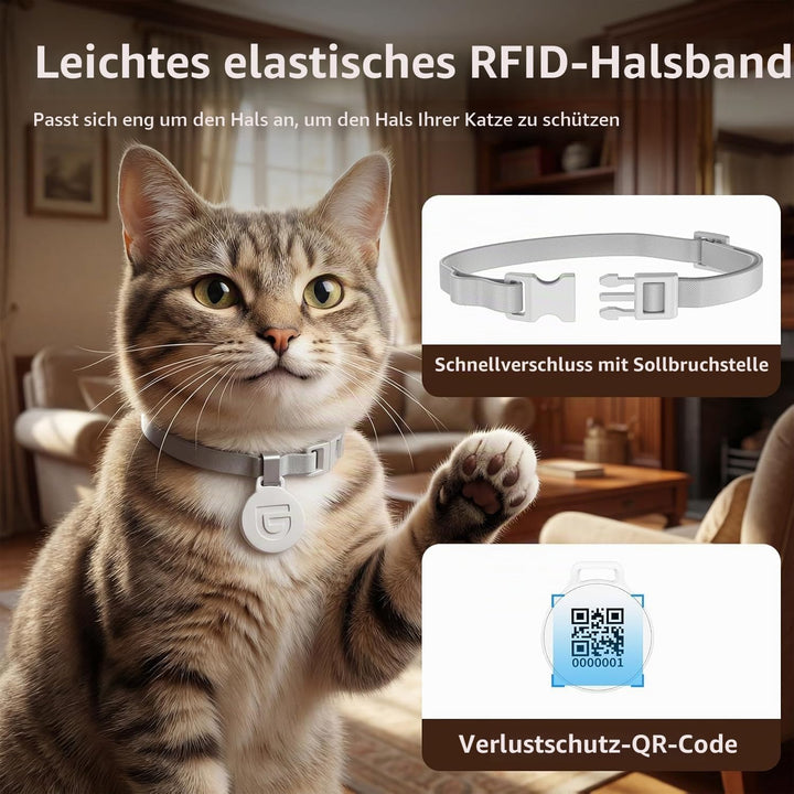 Futterautomat Katze RFID, 5G WiFi Futterspender Katze mit Collar-Tag-Sensor, 4.6L Katzenfutter Autom