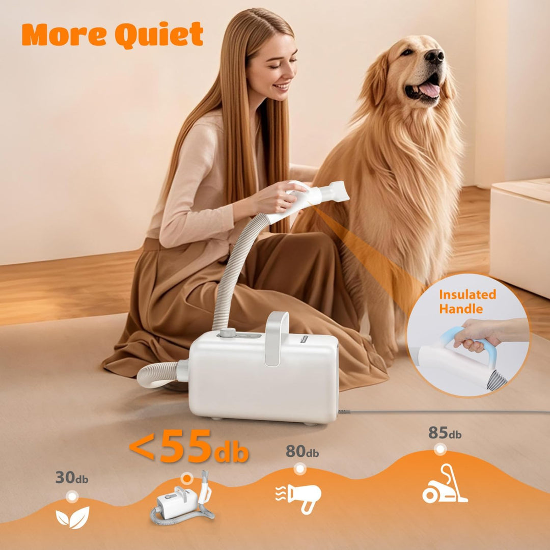 Nobleza Pet Blower Professioneller Haartrockner für Haustiere, mit 4 Düsen, einstellbare Geschwindig