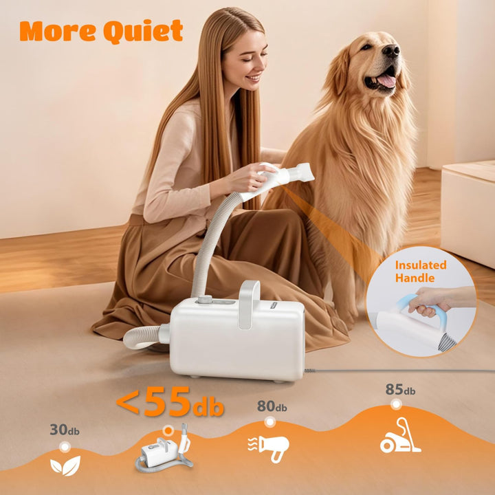 Nobleza Pet Blower Professioneller Haartrockner für Haustiere, mit 4 Düsen, einstellbare Geschwindig