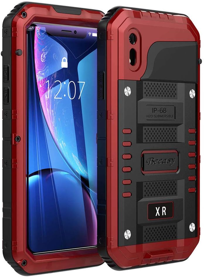 Beeasy Hülle Kompatibel mit iPhone XR, Wasserdicht Stossfest Outdoor Handy Case Militärstandard Schu