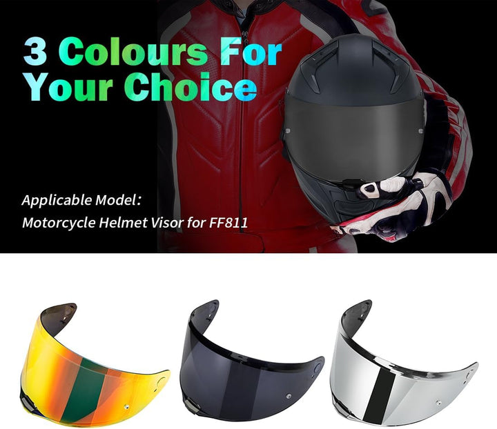 VCOROS Motorradhelm Visier,Helmvisier für LS2 FF811/vector 2/Citation II,Motorrad Windschutz Helm Ob