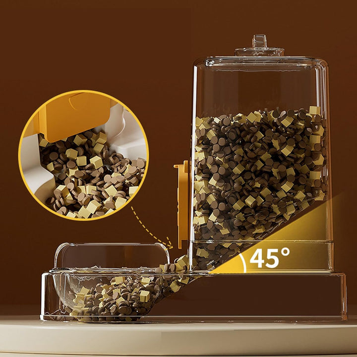 Futterspender Katze Automatisch mit Trinkbrunnen | 2 in 1 Futterautomat & Wasserspender für Katzen