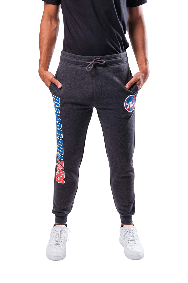 Ultra Game NBA Herren Super Soft Active Jogger Sweatpants Philadelphia 76ers L Schwarz Meliert, Phil