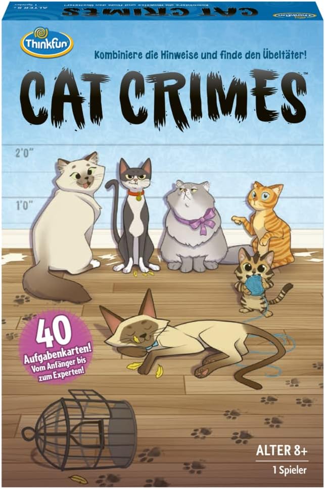 ThinkFun - 76366 - Cat Crimes - Das flauschige und freche Kombinations- und Deduktionsspiel mit Katz