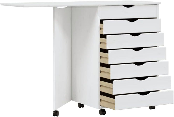 Mobiler Aktenschrank Lagerschrank mit Schreibtisch Beistellschrank mit Rollen für Wohnzimmer Schlafz
