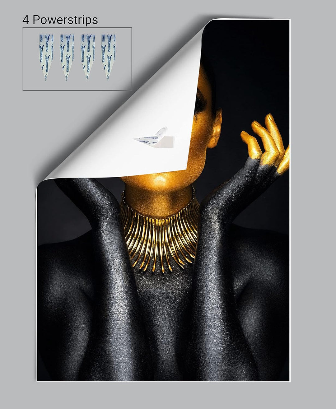 wandmotiv24 Poster als Wanddeko, Grösse 100x70cm, Gold Collection, Model mit goldenen Highlights, Sc