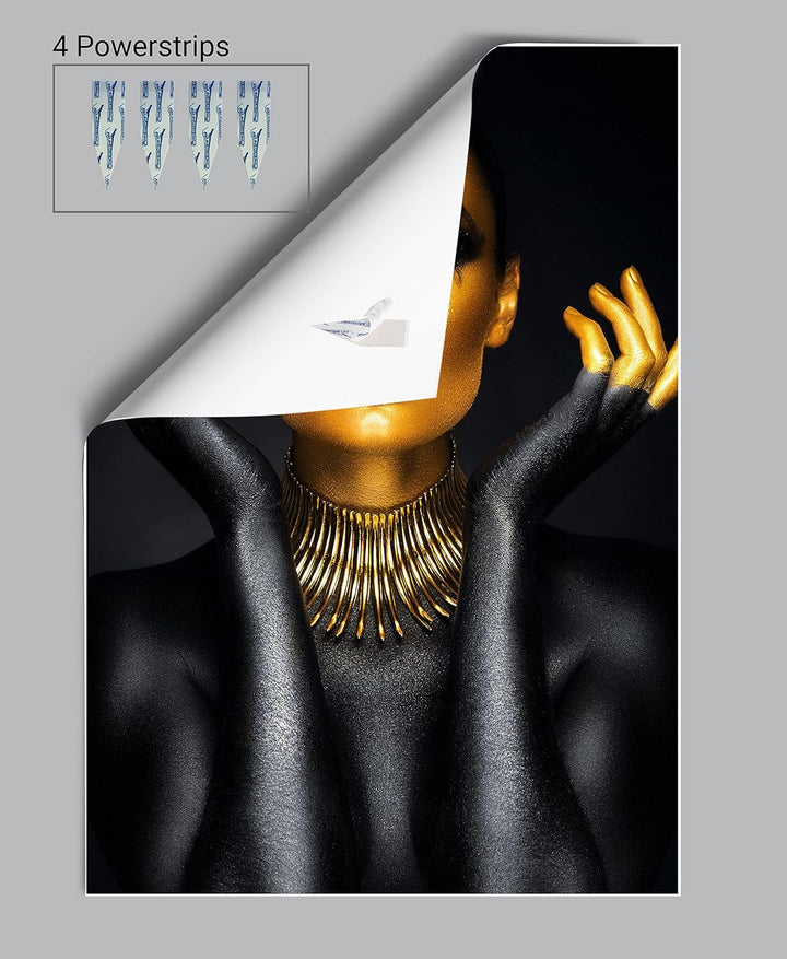 wandmotiv24 Poster als Wanddeko, Grösse 100x70cm, Gold Collection, Model mit goldenen Highlights, Sc