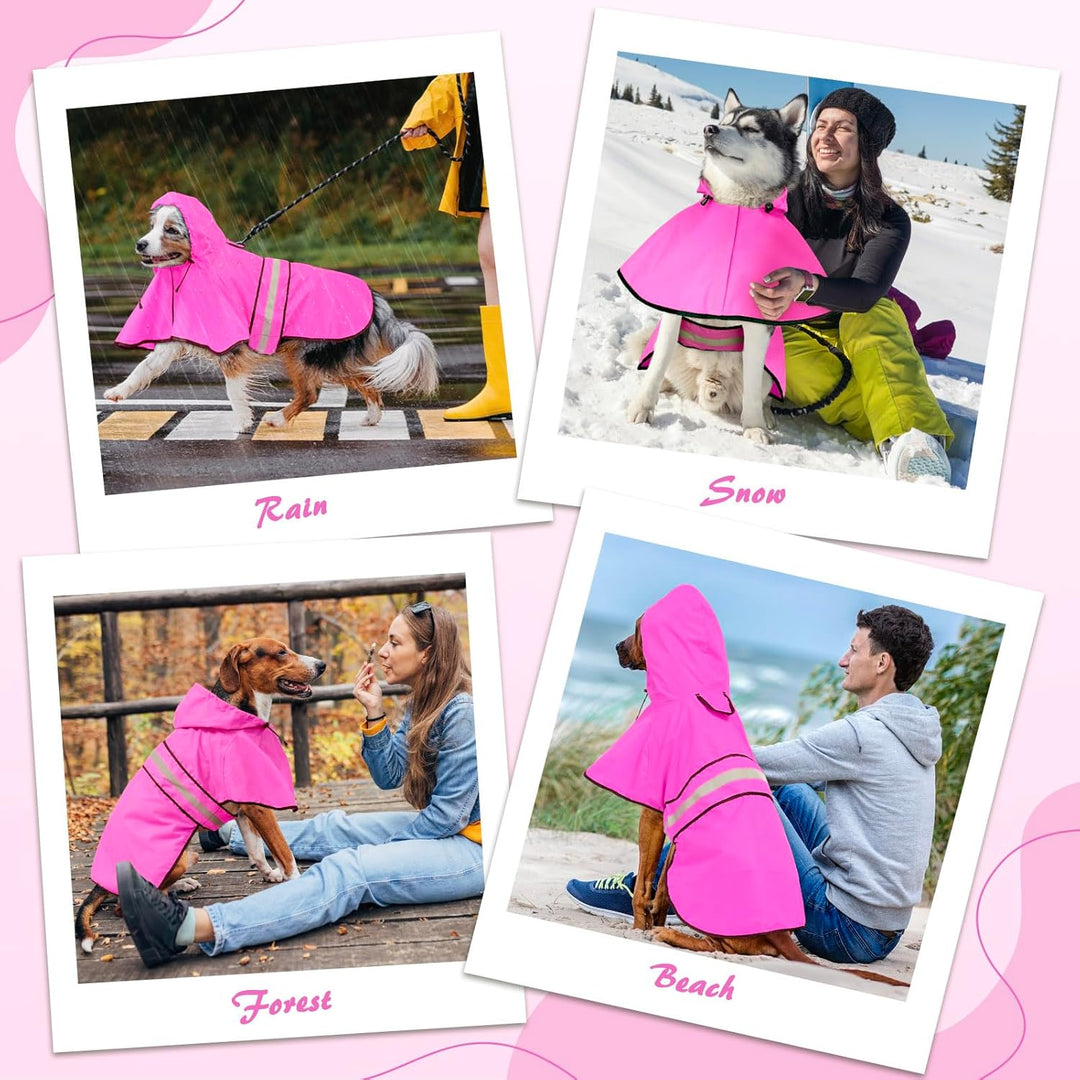 Weesiber Regenmantel Hund - Hunderegenmantel Wasserdicht Regenjacke Hund Reflektierend mit Leinenloc