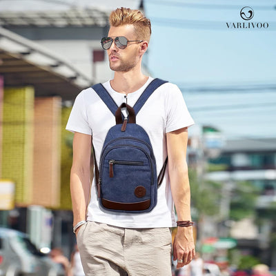 VARLIVOO Retro Sling Bag Herren Crossbody Bag Umhängetaschen Schultertasche Outdoor Sportarten Wande