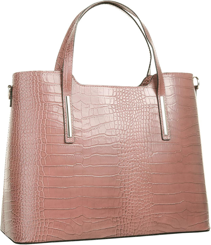 Cluty Handtasche Echt Leder Damen - 020454 Alt-rosa, Alt-rosa