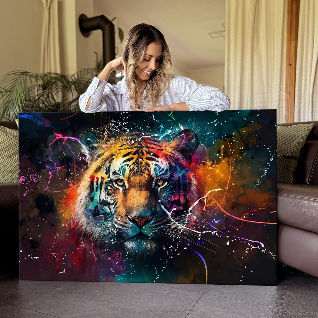Artmazing | Tiger Bild | Bild Tiger Leinwand | Pop Art Bilder | Tigerbilder Modern | Poster &amp; Kunstd